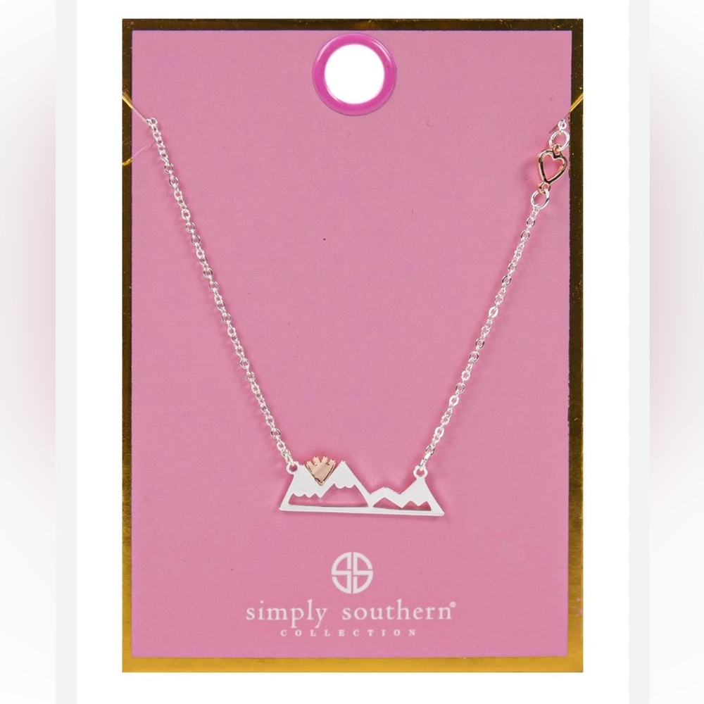 Simply Southern Silver Tone Mountains Dainty Necklace